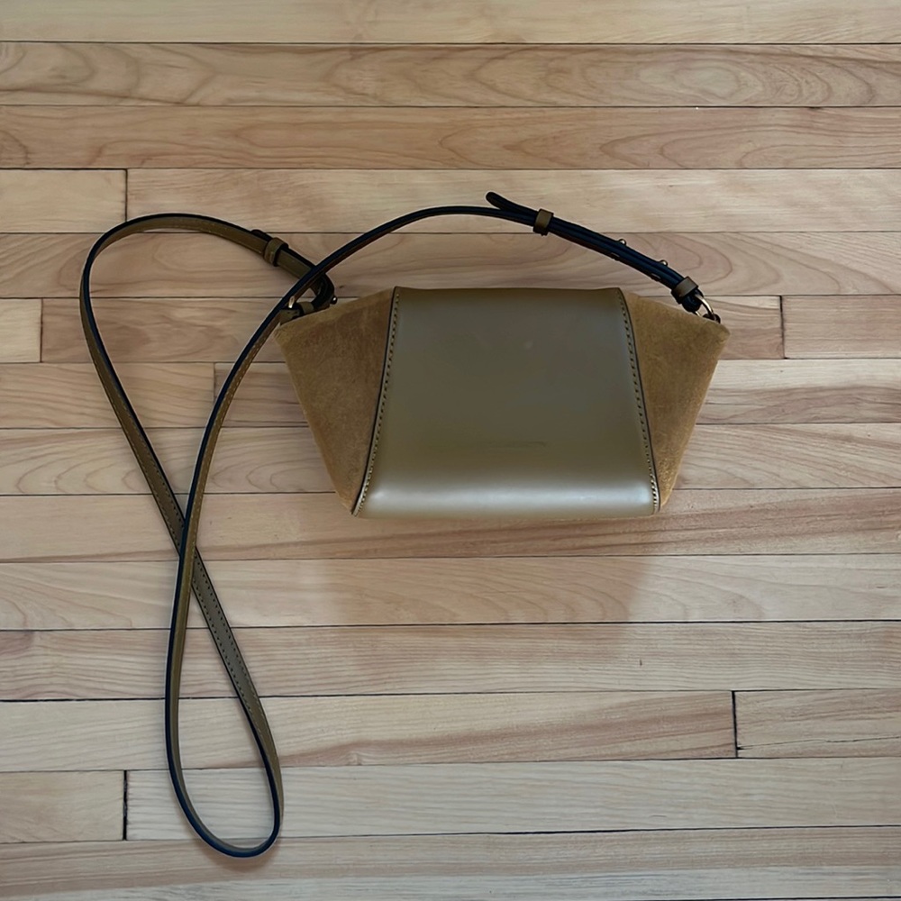 Ulla Johnson Olive and Tan Crossbody Bag